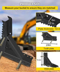 Badass Heavy Duty 24 Inch Excavator Hydraulic Thumb Backhoe Attachment Bolt On Kit showing dimensions 24in and 6in wide made of 1/2 in steel.