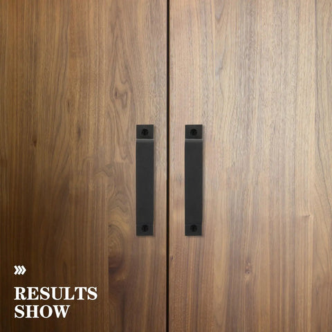 2 Pack Barn Door Handles Beefy Metal Sliding Door Pull Handles For Cabinet With Comfortable Grip Stable And Practical Black Hardware