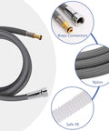 Pulldown Faucet Hose Replacement Kit Model 150259 Compatible With Moen Pulldown Faucets, showing brass connectors and nylon wrap.