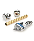 Fusion Chrome Style Razor DIY Project Kit For Lathe Hobbyists Build Your Own Chrome Fusion Razor parts laid out on white background