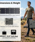 220W Portable Solar Panel For Power Stations And On The Go Off Grid RV Camping Foldable Solar Charger Kit IP65 in use outdoors
