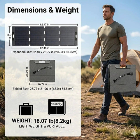 220W Portable Solar Panel For Power Stations And On The Go Off Grid RV Camping Foldable Solar Charger Kit IP65 in use outdoors