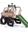 Truck Climber Outdoor Playset For Kids with slide and climbing wall for toddlers aged 2 to 5 in backyard, 61'' high. 