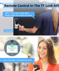 Remote access of the Smooth Zero Stress Smart Door Lock With Handle delivers slick fingerprint keypad and app control in use.
