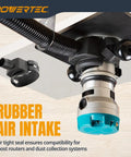 Router Table Dust Collection Fittings Kit With Y Fittings And Hoses For An Air Tight Seal And Universal Fit, installed on a router.