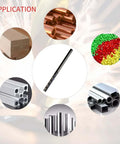 Front view of 1/4 in carbide end mill, extra-long, 4-flute square end, AlTiN-coated, 4 in overall length