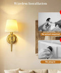 Game Changing Battery Powered Wall Sconces Set Of Two With Smooth Wireless Recharging And 12 RGB Colors Plus 3CCT Dimmable Levels For Ultimate Chill Bedroom Vibes Or Slick Living Room Decor Accents showcasing gold wall sconce with wireless installation.