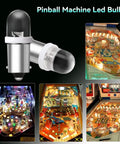 Pack Of 20 Pinball Led Bulbs With BA9S Base 755 44 47, DC 6V And 6.3V, Warm White 3500K Soft Glow No Shadow, Low Power 0.03A, 70 Lumens, Great Replacement For Arcade Cabinets And Pinball Machines, shown with pinball machine lighting