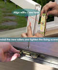 Installation of Heavy Duty Sliding Patio Door Roller Assembly With One And A Quarter Inch Steel Ball Bearing Side Adjustable Two Pack