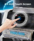 Premium Money Counter Machine For Mixed Denomination Bills, Multi Currency Support For Usd Euro Cad MxN With Advanced CishuvirMGmt Security Detection perfect for cash counting with 4.3-inch touch screen.