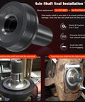 Rock Solid Wheel Knuckle Vacuum Oil Seal Installer Tool For Ford F-250 F-350 displayed on axle shaft seal installation.