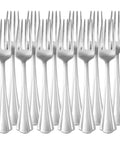 Pack of 12 stainless steel dinner forks with scalloped edge, silver finish, ideal for home dining, solid everyday flatware