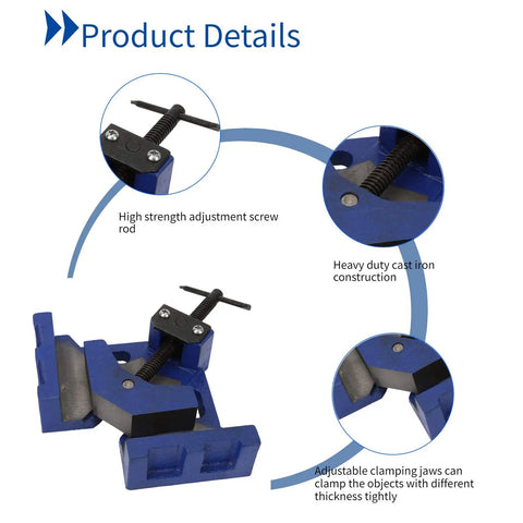 Heavy Duty Right Angle Clamp For Welding And Woodworking Adjustable Jaws High Strength Cast Iron Fixture 90 Degree Corner Clamp