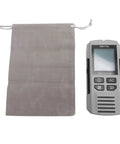WALFRONT Wall Scanner Stud Finder with LCD Display, Detects Metal Wood next to a soft storage pouch.