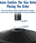 Universal Umbrella Pole Mount Replacement size confirmation with 2.17 inch insertion requirements shown on bracket and base tube.