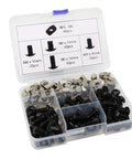 Aluminum Extrusion Hardware Kit for 4040 And 4080 Frames, M8 Bolts And T Slot Nuts, 120 Pcs Black Finish, open box view