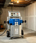 Heavy Duty Dual Component Spray Machine For Polyurethane PU Foam Application, gray industrial unit in construction setting.