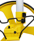 Close-up of Heavy Duty Gear Driven Measuring Wheel With Tough Plastic Housing And Five Digit Counter including folding handle