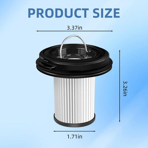 4 Pack Pleated Vacuum Filters For CleanView XR Pet 300W And XR 200W Cordless Vacuums Replacement size dimensions