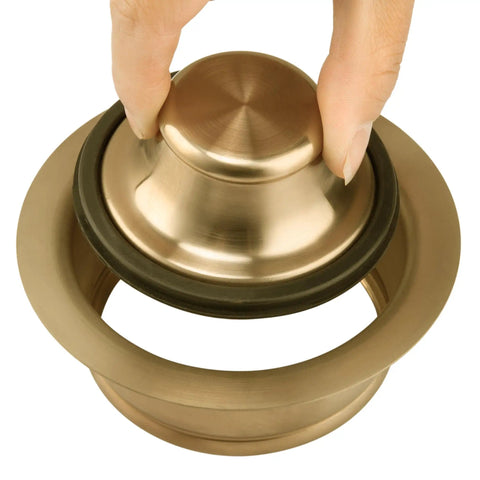 Universal Three And One Half Inch Kitchen Sink Flange And Stopper Kit For Garbage Disposals Champagne Bronze Stainless Steel