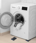 Heavy Duty Appliance Movers And Furniture Sliders With Rugged Wheels For Easy Moving Of Coffee Tables, Fridges, Washers, And Wardrobes In Your Home Or Office Today, placed under a washing machine.