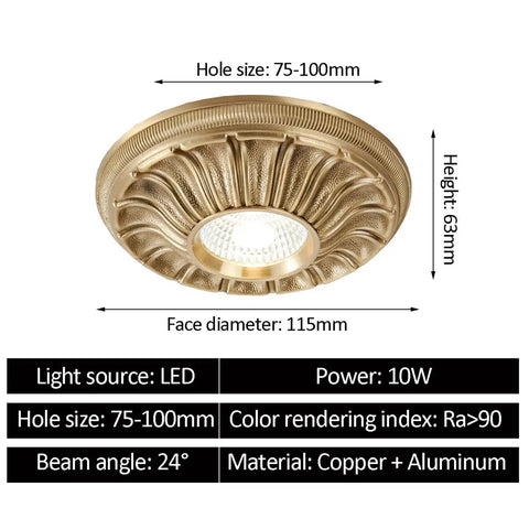 Six Pack Top Shelf Led Can Lights Retrofit Recessed Downlights 4.5 Inch Solid Brass dimmable adjustable ceiling fixture with copper aluminum.