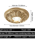 UWYTGF 6 Pack Led Can Lights Retrofit Recessed Lighting,4.5 Inch recessed light in brass with decorative trim, 10W, 75-100mm hole size.