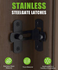Two Pack Stainless Steel 90 Degree Barn Door Lock Bifold Flip Latch For Barn, Bathroom, Outdoor And Garage In Black Finish, Rustproof