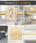 2 Pack Heavy Duty Keyless Privacy Door Handles Satin Brass Finish For Interior Bedroom And Bathroom Doors dimensions chart