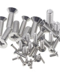 Solid Boss Level Hardware Must Have 185 Piece Phillips Flat Head Countersunk Screws in various sizes, 304 stainless steel.