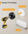 Drill with attachment and dust bag for Hide Cables Like A Pro With This In-Wall Cable Management Kit For Wall Mounted TV And Speakers.