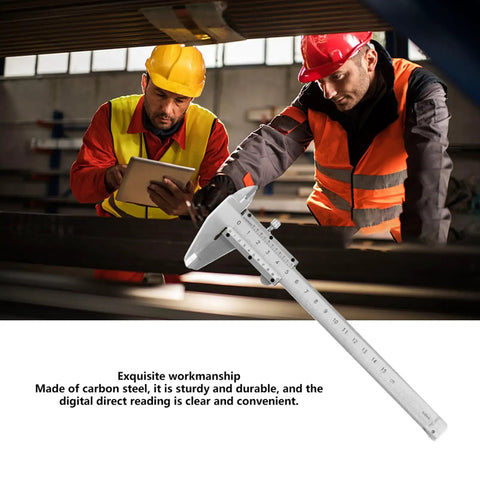 Slide Caliper Tool 0 To 150mm Carbon Steel Measuring Instrument For Length Depth Thickness Inner Outer Diameter Easy Readout