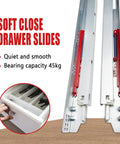21 Inch Undermount Drawer Slides 6 Pack Full Extension Soft Close Concealed Runners With Screws And Brackets Rugged SGCC Steel Build