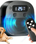 Ultrasonic Dog Bark Control Device With Sensor Tech, Remote, And Adjustable Modes For Indoor Outdoor Use, Rechargeable Bark Deterrent With 15-35KHz Frequency, Keeps Your Home Quiet And Your Nerves Chill. Black unit with remote and dog