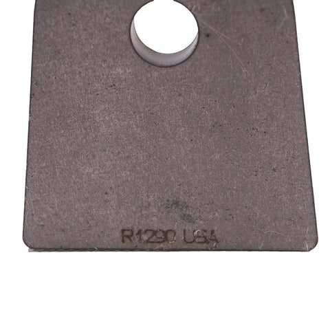 Top Shelf Weld On Suspension Link Tab Flat Mount Bracket fabricated from 3/8 inch thick steel showing 9/16 drill hole.