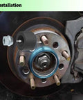 Installation of Universal Wheel Stud Installer Tool Set With 3 Hex Lug Nuts For M12x1.25 M12x1.5 M14x1.5 on car hub