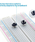 20 Pcs 6mm 2 Pin Momentary Tactile Push Button Switch Through Hole Breadboard Friendly on a breadboard for PCB projects