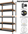 Heavy Duty Metal Storage Shelves 48 x 24 x 72 In Five Tier Adjustable Rack For Garage, Kitchen And Warehouse Ultra Sturdy Versatile Shelving Unit That Grows With Your Stuff. Boltless assembly diagram