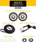 Must Have Dryer Repair Kit 4392065 For Whirlpool DIY Fix With Drum Belt Drum Roller And Pulley To Stop Squeaks And Spin Problems