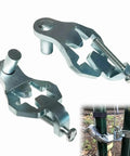 Heavy Duty T-Post Gate Hinge Pins For Farm Gate Garden Gate And Backyard Gates, Steel Silver Finish, 2 Pack With Screws