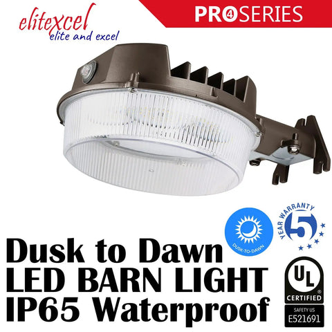 Dusk To Dawn LED Outdoor Lighting For Barn Security Yard And Parking Lot Flood Light That Slaps 43W 5000LM 5000K Daylight