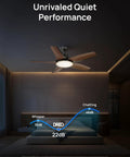 Straight Premium 52 Inch Smart Rgbic Ceiling Fan With Totally Lit Dimmable Lights And App Control For A Super Chill Lounge In Any Living Room Or Game Den, showcasing quiet performance while installed.