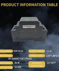 Compact Din Rail Mount Power Supply 24Vdc 1.5A 36W Ac To Dc Converter with product specifications visible in image.