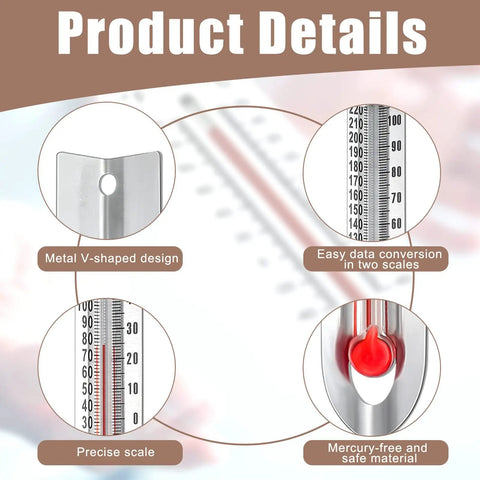 24 Pcs V Shaped Dual Scale Mercury Free Lab Thermometers For Classrooms And Home Science Kits with details shown