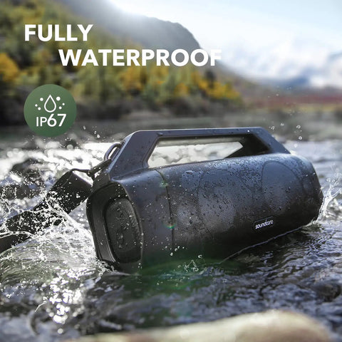 Rippin Up The Backyard With 80W Of Pure Portable Bluetooth Sound That Packs Insane Bass Response And Sports A Fully IP67 Waterproof Shell Designed To Handle Any Weather While Bringing The Party Outside In Sleek Matte Black
