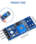 Close-up of a TCRT5000 infrared reflective sensor module for 15 Pack TCRT5000 Infrared Reflective Sensor Modules For Arduino And STM32 Builds Pro Grade IR Photoelectric Switches For Line Following Obstacle Detection And Robotic Car Projects, showing dimensions and components.