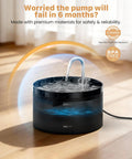 2L Pet Water Fountain For Cats And Dogs, Automatic Dispenser With Quiet Operation, BPA-free design on wooden floor.