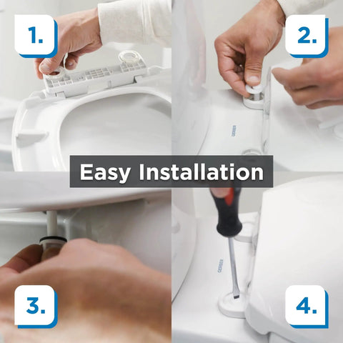 Round Bathroom Toilet Seat Built From Heavy Duty Plastic With Smooth Operator Soft Close Hinges And Nonslip Bumpers Delivering A No Slap Performance That Seals The Deal On Comfort And Style Daily installation steps.