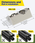 Ball Spring T Slot Nut For 4040 Aluminum Extrusion M8 ball-loaded elastic T nut, dimensions and installation steps for 8mm T slot