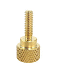 10 Pack Solid Brass Thumb Screws 8-32 X 1/2 Inch With Diamond Knurled Head, Straight Shoulders, Right Hand Thread, Flat Tip, Uncoated